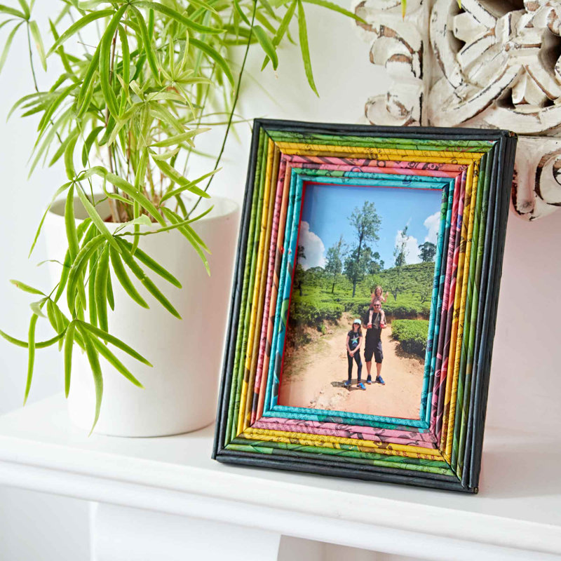 Paper Picture Frame, 12.7cm x 17.8cm, Black/Green/Yellow/Pink/Blue