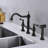 Bridge Dual Handles Kitchen Faucet With Pull-Out Side Spray In-104406387