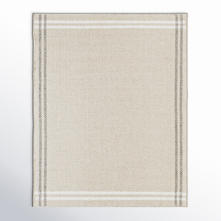 Lavande Wool Area Rug in Ivory/Black/Beige