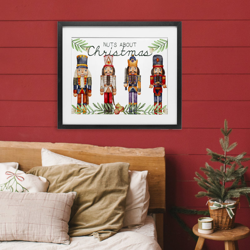 «Nuts About Christmas Nutcrackers», reproduction encadrée sous verre, conception de Kim Allen, H 13 po x l 16 po