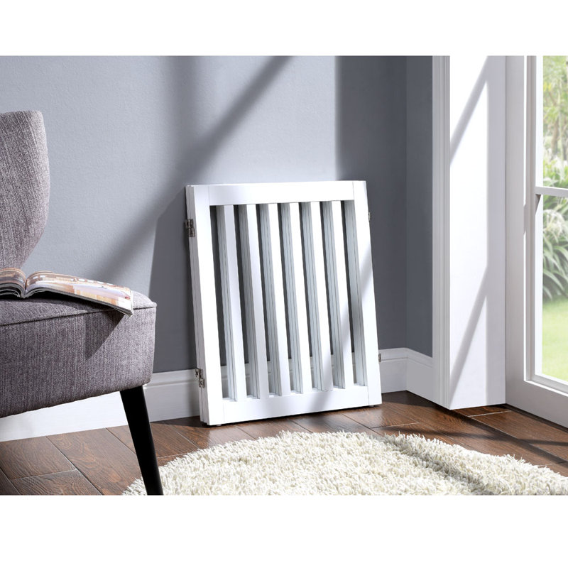 Renn Wood Free Standing Pet Gate with a Pair of Support Feet, 24" H x 60" W x 0.71" D, White