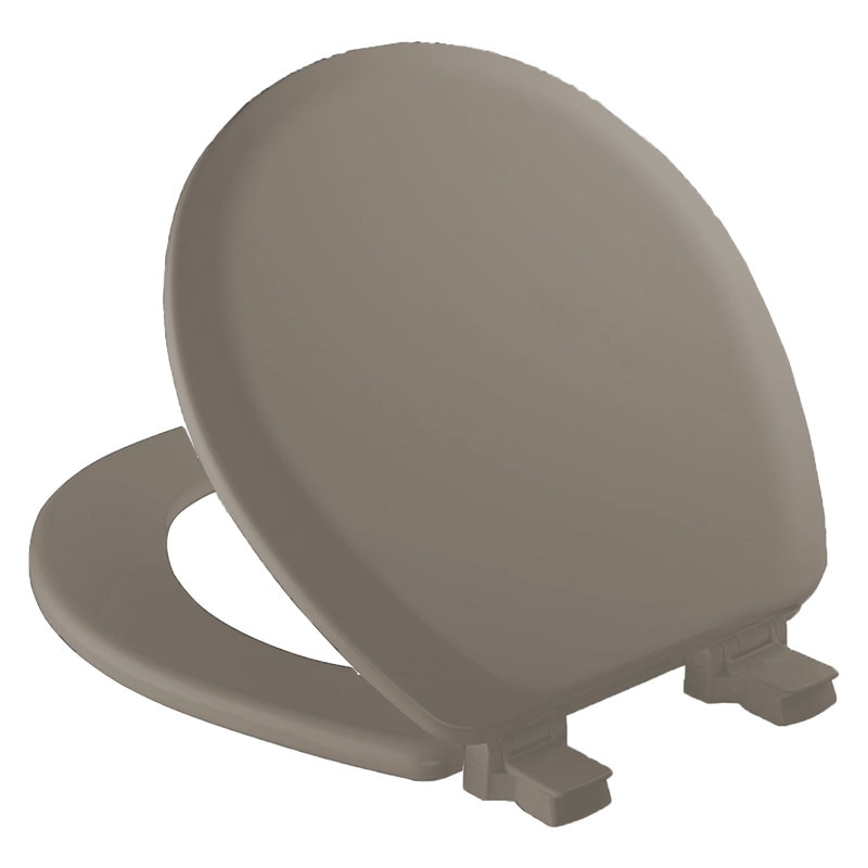 Round Molded Wood Toilet Seat 17 Inches, Taupe