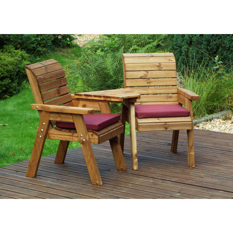 Farrell Solid Wood Outdoor Bench, Burgundy