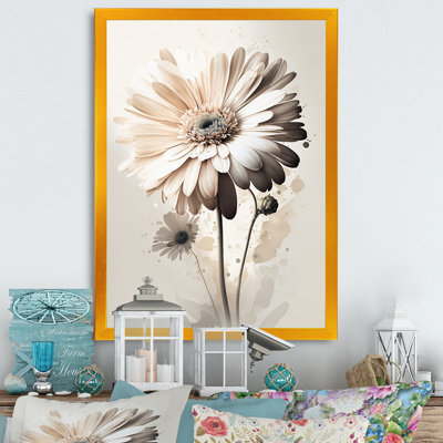 «White Gerbera Flowers IV», reproduction sur toile