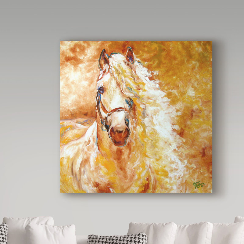 Duniya «Golden Grace Andalusian Equine», reproduction de peinture acrylique sur toile tendue, H 35 po x l 35 po x P 2 po