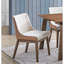 Ensemble de salle à manger 5 pièces avec table rectangulaire et 4 chaises à oreilles, style contemporain, aspect noyer brun, rétro moderne, avec pieds pliés, chaises rembourrées blanches