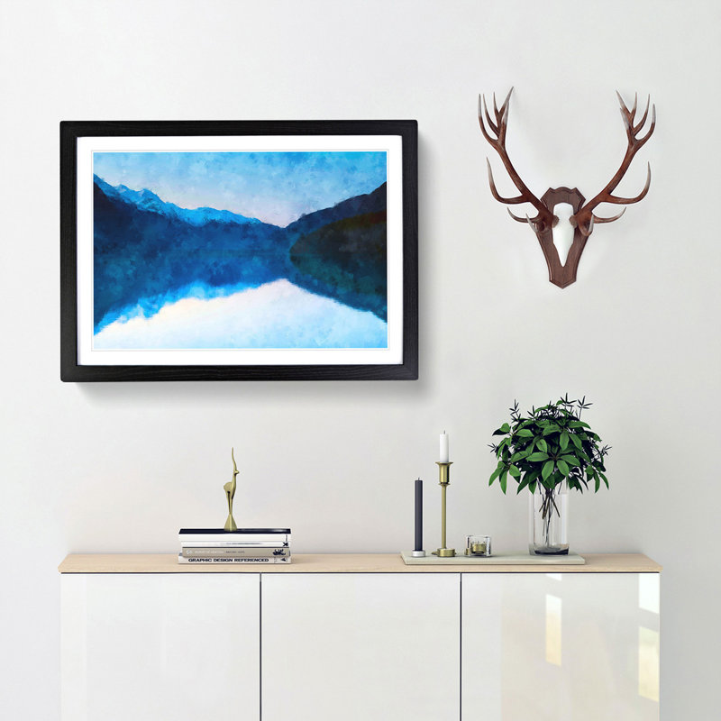 Lake in Haines Alaska - Picture Frame Painting Print, 33cm H x 45cm W x 2cm D, Black Framed
