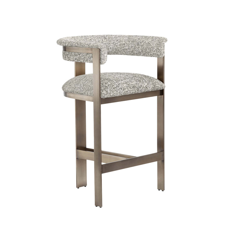 Darcy Upholstered Stool with Metal Frame, Breeze