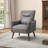Amylee Modern Faux Leather Armchair with Solid Wood Legs-2087937392