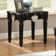 Shultz Transitional 26"L Square End Table with Wooden Scalloped Top in Black