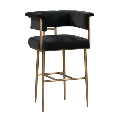 Beyan Upholstered Counter Stool with Metal Frame