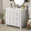 Meuble-lavabo 36 po avec lavabo en céramique et grande armoire de rangement-1551021406