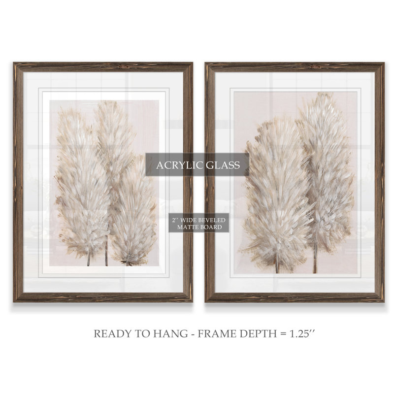«Pampas Grass III» par Vincent Van Gogh - ensemble de reproductions d'art encadrées, H 20 po x l 16 po x P 1,25 po, Blanc