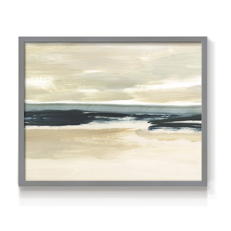 Sable et mer I - impression encadrée - réarmable, H 8 po x l 10 po, Gris