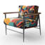 Daddario - Fauteuil d'appoint géométrique abstrait en velours-1863124916