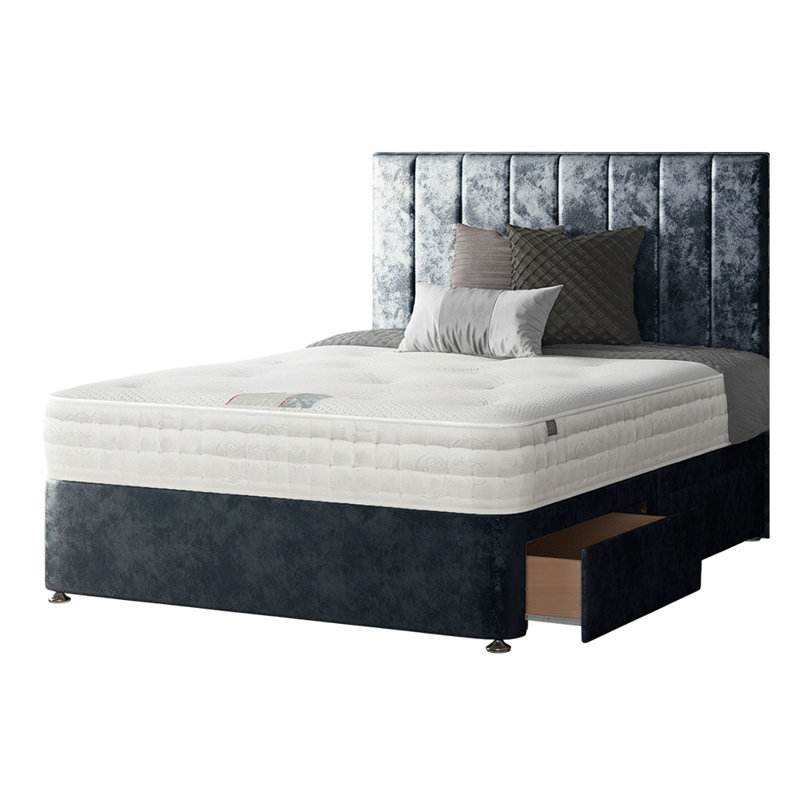 Hedley Divan Bed Base, Pink, Single (3'), 2 Right Drawers