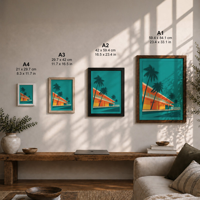 Modernist Palms And Form Mid-Century - Print, Unframed, A4 - 29.7 x 21.0 cm