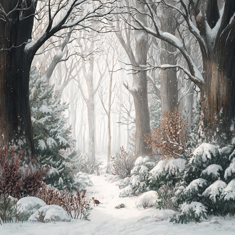«Deep Forest Winter Trail», art mural sur toile tendue, H 30 po x l 30 po