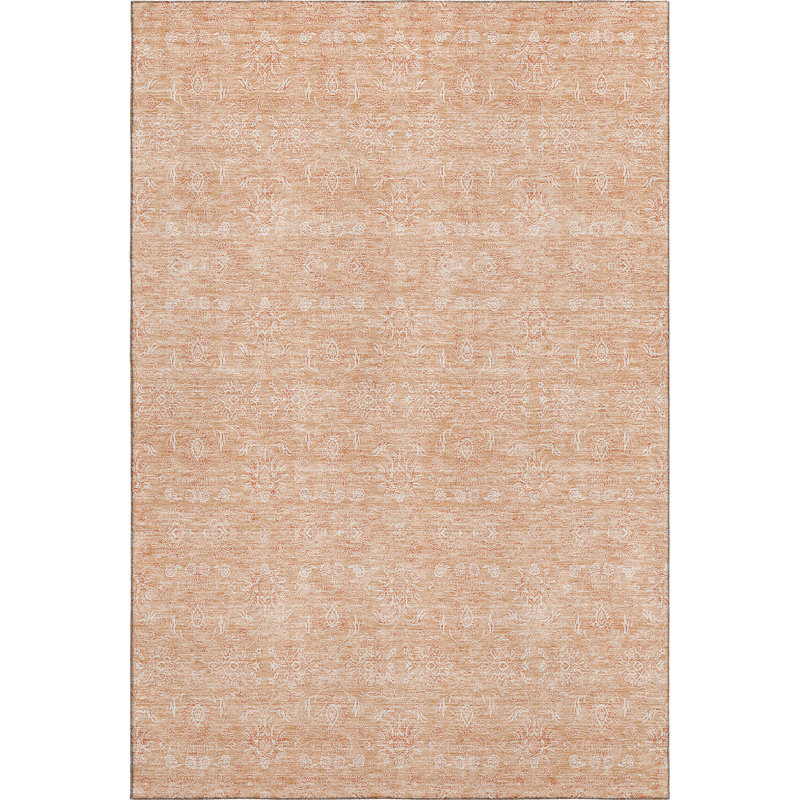 Premium Machine Washable Prisco Peach Rug, Rectangle 10' x 14'