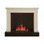 Beige Solid Wood Electric Fireplace