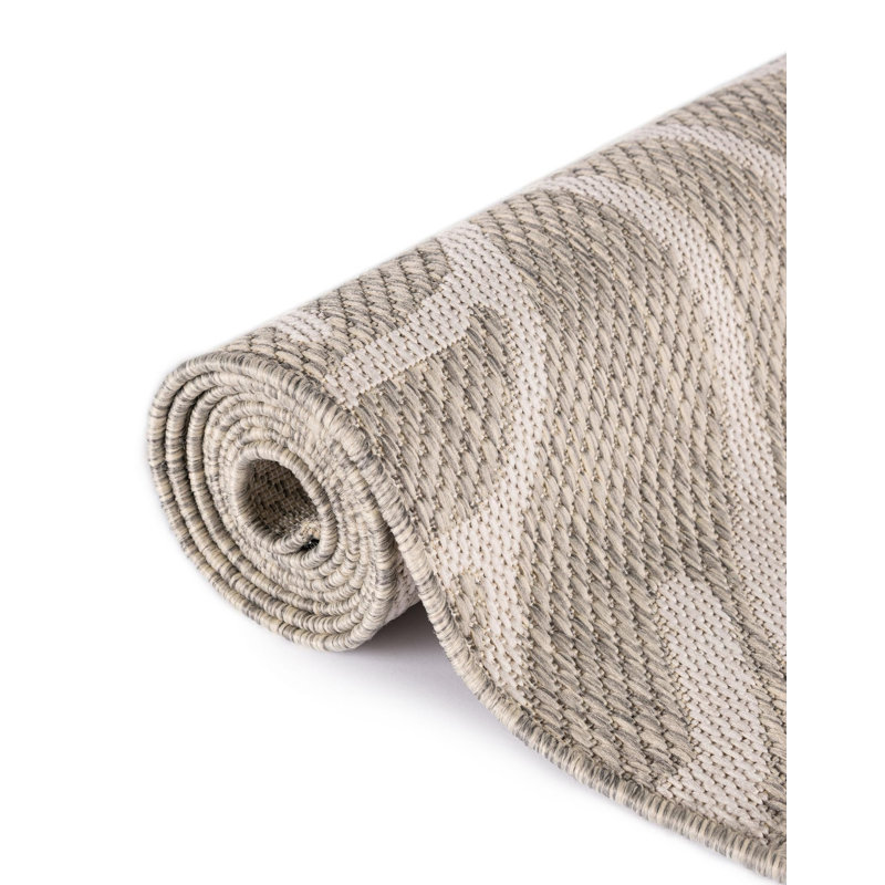 Tapis contemporain gris Azilynn, Carré 7 pi 10 po