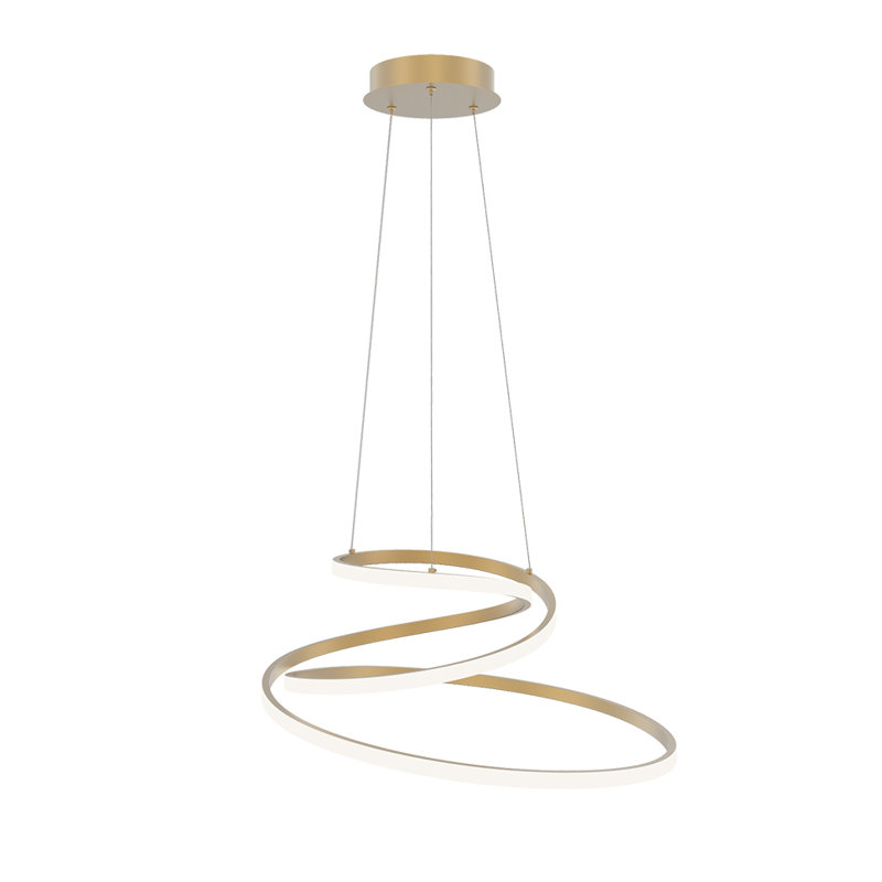 1 - Light LED Geometric Pendant, Golden
