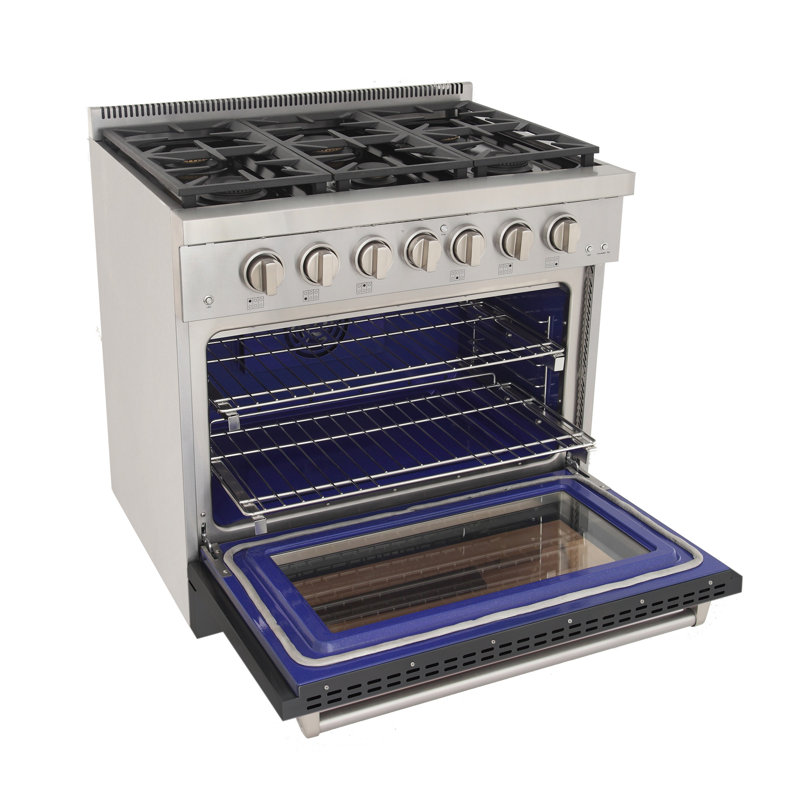 36 po 5,2 pieds cubes Pi. Cuisinière à gaz autoportante, Gaz naturel, gris