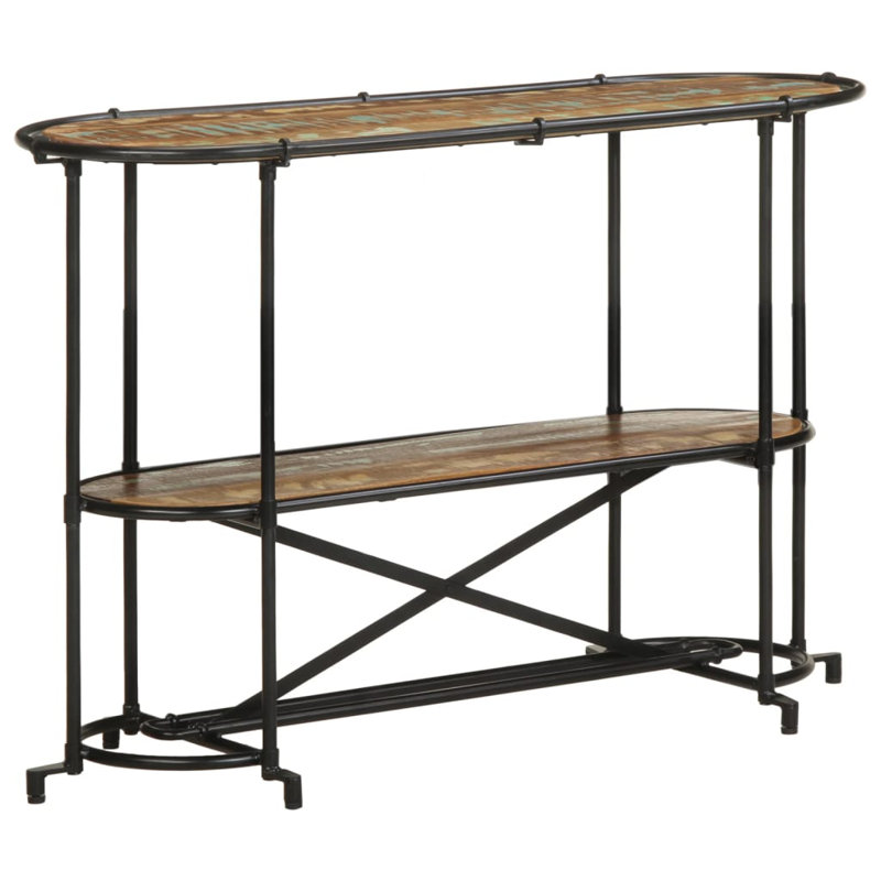 4-3 110cm Solid Wood Top Console Table, Reclaimed solid wood