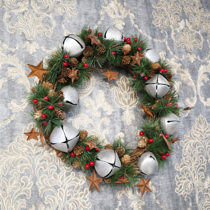 Faux PVC Christmas Wreath, 9.84cm H x 9.84cm W x 10cm D