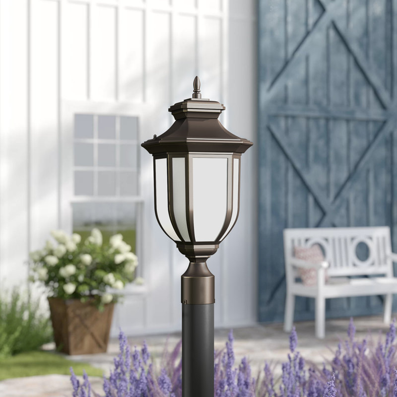 Frosted Metal Outdoor Lantern Head, Antique Bronze, No