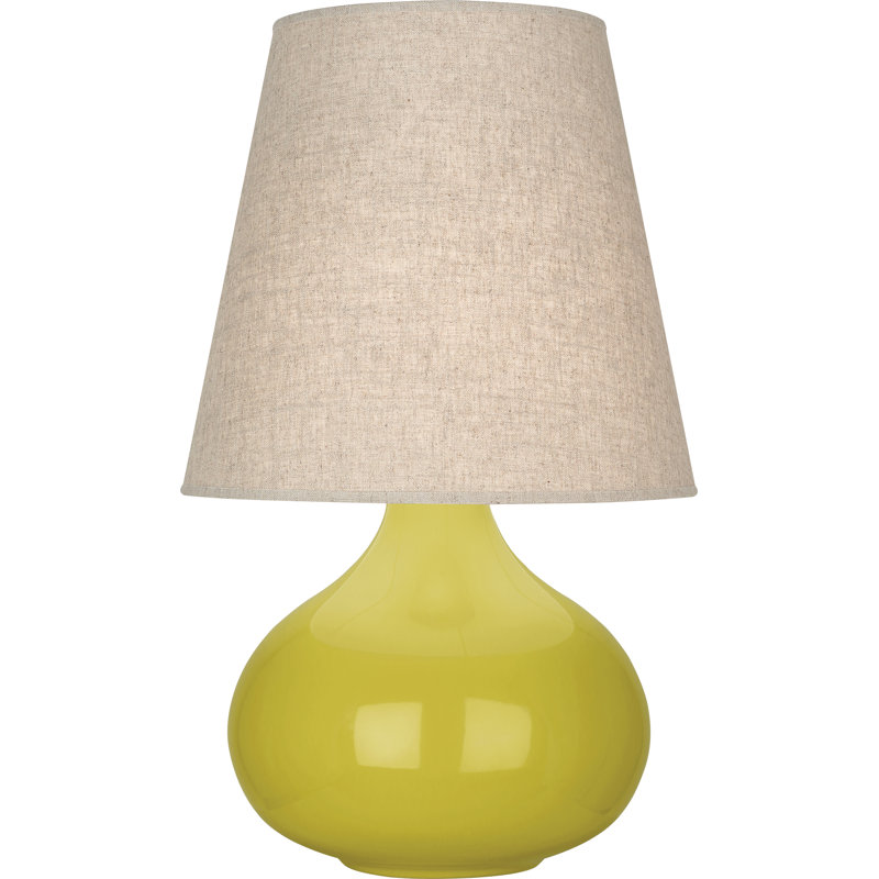 Small June Accent Lamp, Citron, Buff Linen
