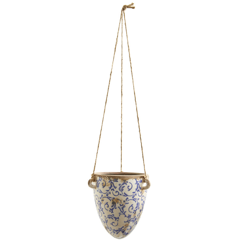 Pot à fleurs suspendu en céramique 2 'Airyonna, Bleu