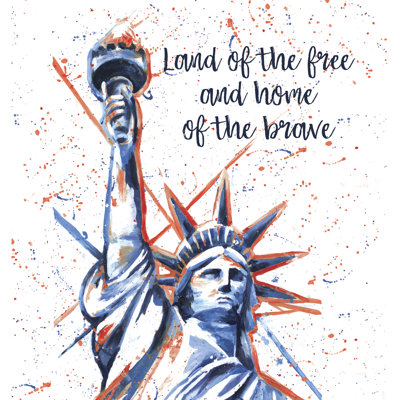 Land Free Home Brave Paint Liberty - Wrapped Canvas Print