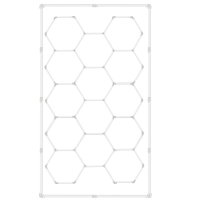 Luminaire de garage hexagonal à DEL, plafonnier blanc en nid d'abeille 5000k, version économique pour magasin de pièces d'auto, salon de coiffure pour hall d'exposition (14 hex)