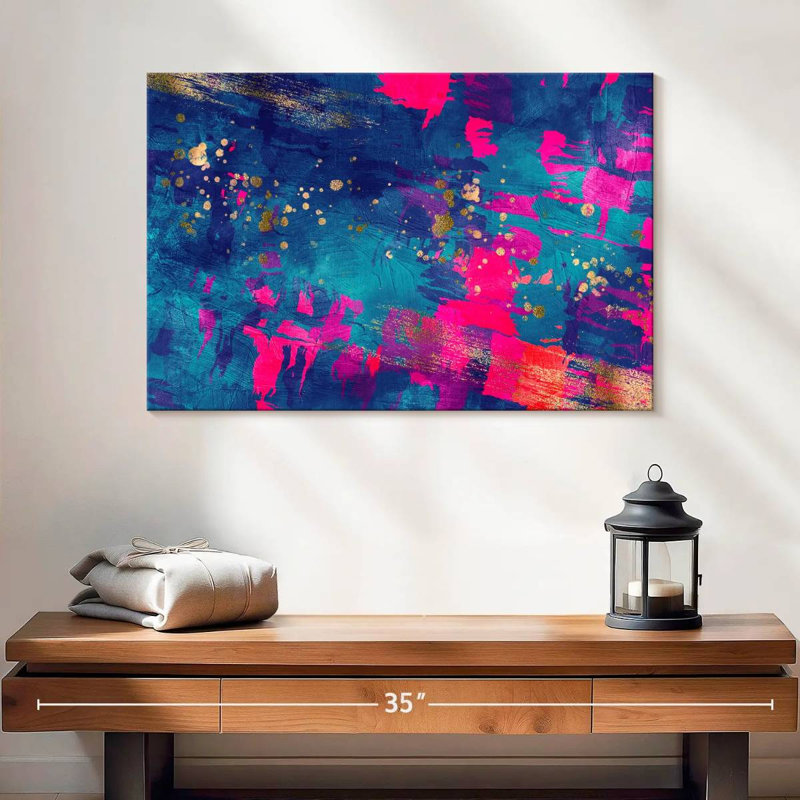 Blue Magenta Abstract Canvas Print, 24" H x 16" W x 1.25" D
