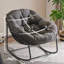  Chaise berçante d'extérieur Papasan avec coussin moelleux, chaise berçante en osier pour balcon / porche / jardin, structure en rotin renforcé toutes saisons, support de 330 lb-2111635322-2120283369