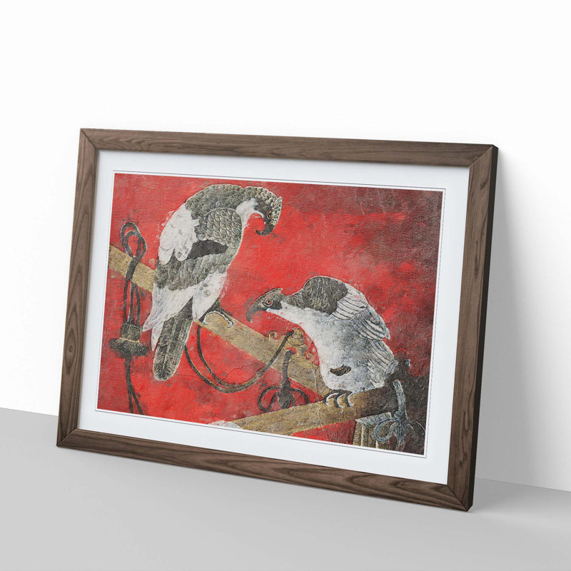 Two Eagles - Framed Print, 36cm H x 48cm W x 2cm D, Walnut Framed