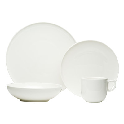 Red Vanilla Every Time 16 Piece Dinnerware Set, Service For 4 In Cream;creamy White