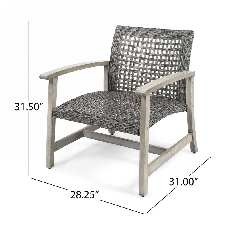 Ensemble de 2 fauteuils d'extérieur en bois d'acacia, Gris