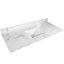 Meuble-lavabo en pierre reconstituée 43 x 22 pouces - Couleur marbre blanc, lavabo rectangulaire encastré en céramique, dosseret, percement pour robinetterie conforme aux normes de qualité de la salle de bain.