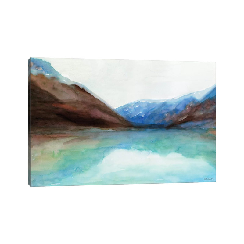Mountain Lake VI - Painting on Canvas, Wrapped Canvas, 30.48cm H x 45.72cm W x 1.91cm D