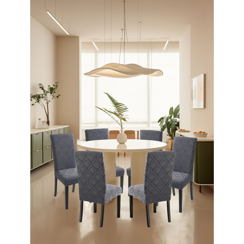 Housse pour chaise de salle à manger, Mélange de polyester gris