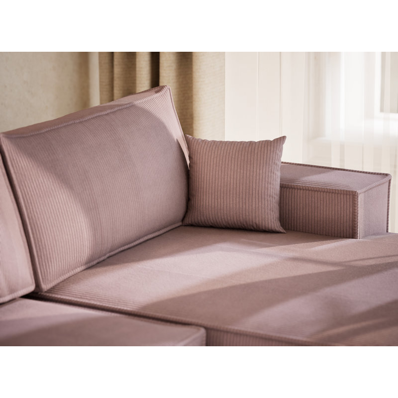 6 Seater Velvet and Corduroy Reclining Corner Sofa with Storage, Purple