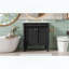 Meuble-lavabo avec lavabo en céramique, deux portes à fermeture douce, pieds en bois massif et tablette réglable, noir-2024271249-2024271258