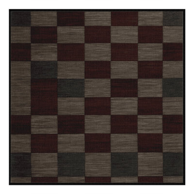 Tapis brun à carreaux lavable à la machine