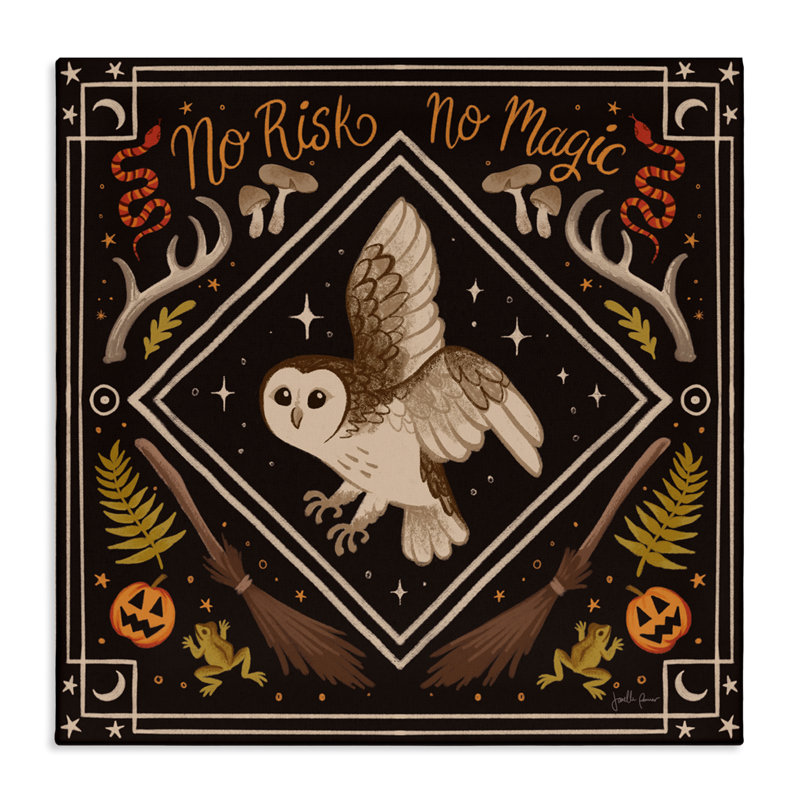 «No Risks or Magic Owl Canvas», conception par Janelle Penner, H 17 po x l 17 po
