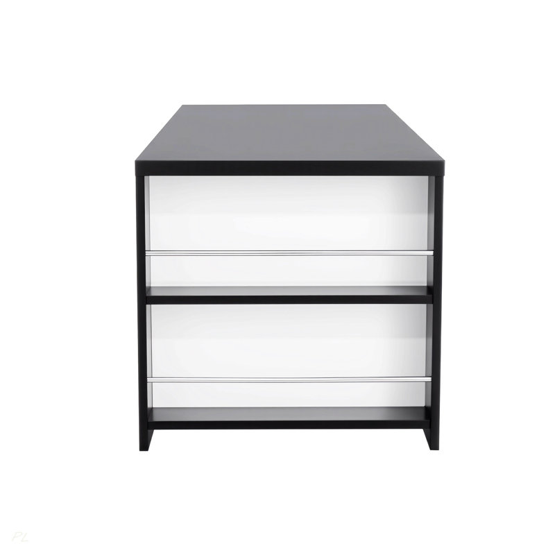 Table basse à plateau relevable avec portes de grange U-Can, Blanc