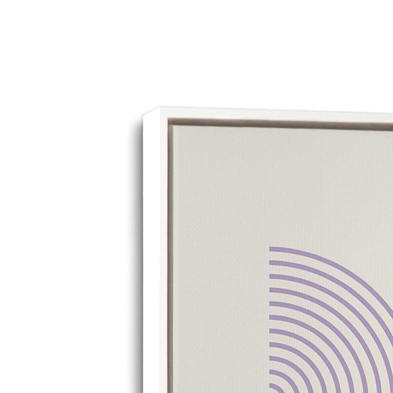 Affiche de composition Bauhaus, Cadre flottant blanc opaque, Beige / Mauve, H 36,75 po x l 24,75 po