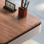 Bureau rectangulaire en bois manufacturé massif + acier inoxydable avec 2 tiroirs-109026496