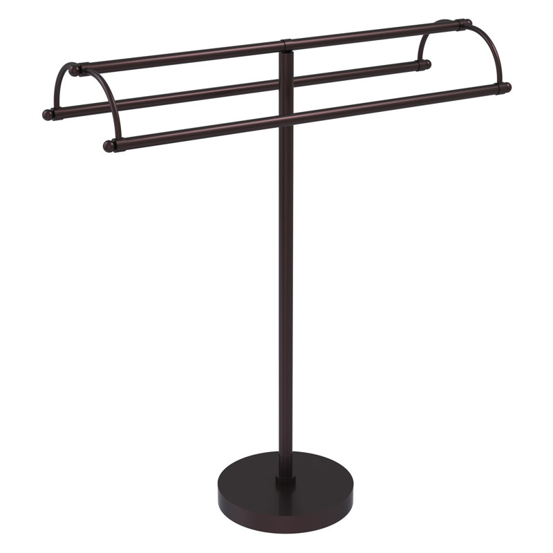 Porte-serviettes sur pied à double accoudoirs, Bronze antique